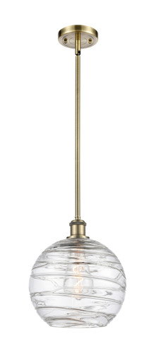 Deco Swirl 1 Light Mini Pendant In Antique Brass (516-1S-Ab-G1213-10)