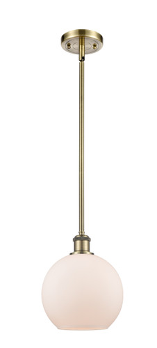 Athens 1 Light Mini Pendant In Antique Brass (516-1S-Ab-G121-8)