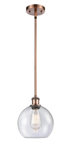 Athens 1 Light Mini Pendant In Antique Copper (516-1S-Ac-G124-8)