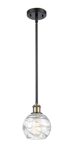 Deco Swirl 1 Light Mini Pendant In Black Antique Brass (516-1S-Bab-G1213-6)