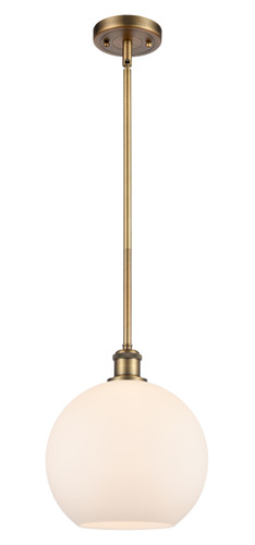 Athens 1 Light Mini Pendant In Brushed Brass (516-1S-Bb-G121-10)