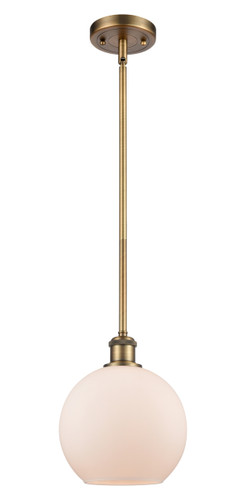 Athens 1 Light Mini Pendant In Brushed Brass (516-1S-Bb-G121-8)