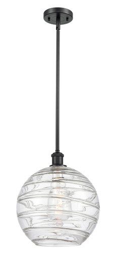 Deco Swirl 1 Light Mini Pendant In Matte Black (516-1S-Bk-G1213-12)