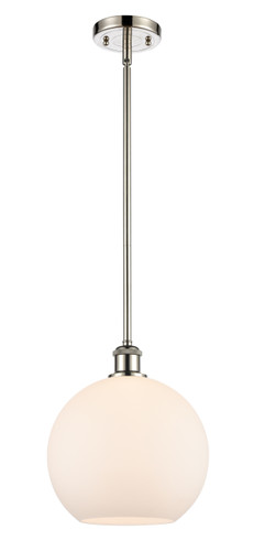 Athens 1 Light Mini Pendant In Polished Nickel (516-1S-Pn-G121-10)