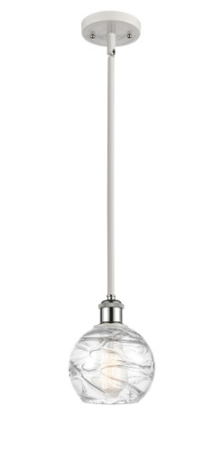 Deco Swirl 1 Light Mini Pendant In White & Polished Chrome (516-1S-Wpc-G1213-6)