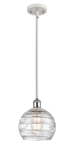 Deco Swirl 1 Light Mini Pendant In White & Polished Chrome (516-1S-Wpc-G1213-8)