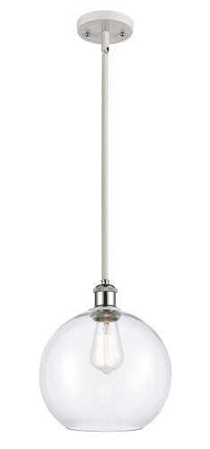 Athens 1 Light Mini Pendant In White & Polished Chrome (516-1S-Wpc-G122-10)