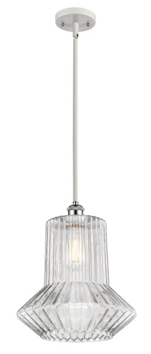 Springwater 1 Light Mini Pendant In White & Polished Chrome (516-1S-Wpc-G212)