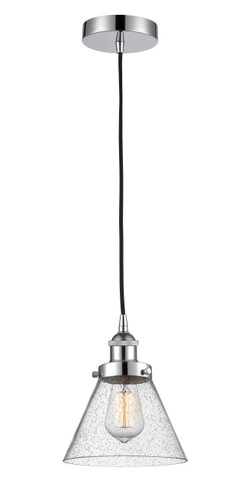 Large Cone 1 Light Mini Pendant In Polished Chrome (616-1Ph-Pc-G44)