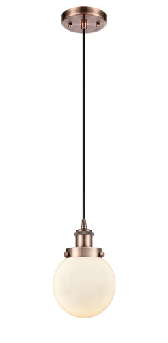 Beacon 1 Light Mini Pendant In Antique Copper (916-1P-Ac-G201-6)
