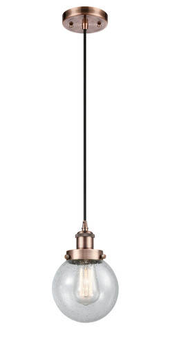 Beacon 1 Light Mini Pendant In Antique Copper (916-1P-Ac-G204-6)