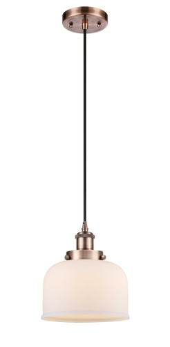 Large Bell 1 Light Mini Pendant In Antique Copper (916-1P-Ac-G71)