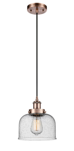 Large Bell 1 Light Mini Pendant In Antique Copper (916-1P-Ac-G74)