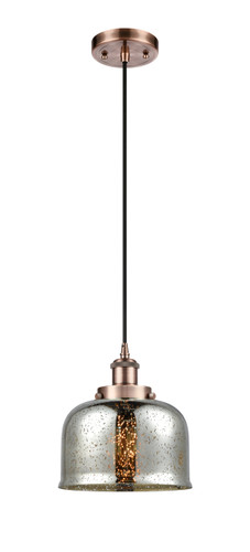 Large Bell 1 Light Mini Pendant In Antique Copper (916-1P-Ac-G78)