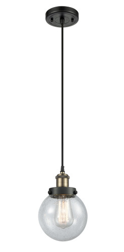 Beacon 1 Light Mini Pendant In Black Antique Brass (916-1P-Bab-G204-6)