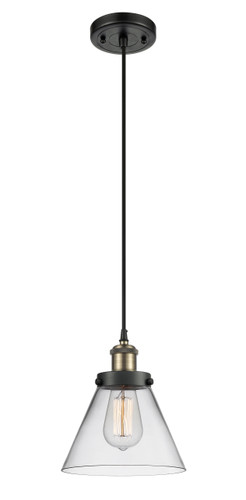 Large Cone 1 Light Mini Pendant In Black Antique Brass (916-1P-Bab-G42)