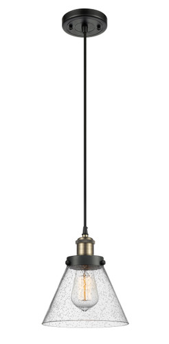 Large Cone 1 Light Mini Pendant In Black Antique Brass (916-1P-Bab-G44)