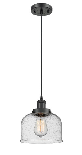 Large Bell 1 Light Mini Pendant In Matte Black (916-1P-Bk-G74)