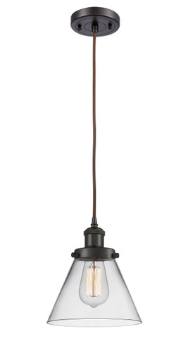 Large Cone 1 Light Mini Pendant In Oil Rubbed Bronze (916-1P-Ob-G42)