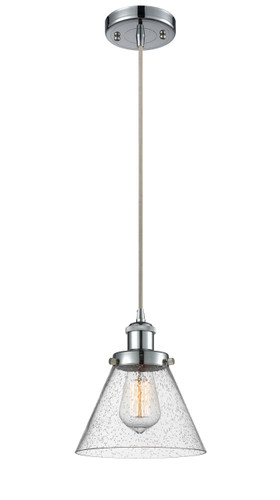 Large Cone 1 Light Mini Pendant In Polished Chrome (916-1P-Pc-G44)