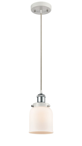 Small Bell 1 Light Mini Pendant In White & Polished Chrome (916-1P-Wpc-G51)