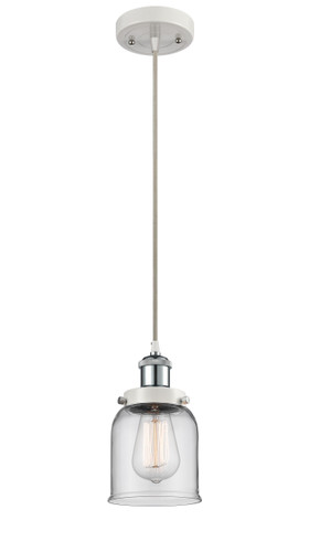 Small Bell 1 Light Mini Pendant In White & Polished Chrome (916-1P-Wpc-G52)