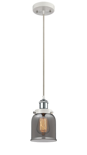 Small Bell 1 Light Mini Pendant In White & Polished Chrome (916-1P-Wpc-G53)