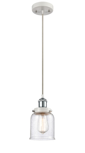 Small Bell 1 Light Mini Pendant In White & Polished Chrome (916-1P-Wpc-G54)