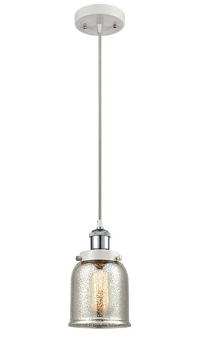 Small Bell 1 Light Mini Pendant In White & Polished Chrome (916-1P-Wpc-G58)