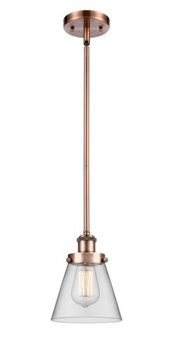 Cone 1 Light Mini Pendant In Antique Copper (916-1S-Ac-G62)