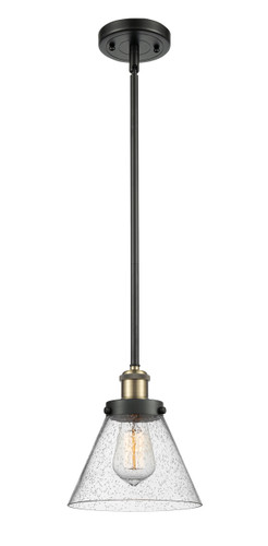 Cone 1 Light Mini Pendant In Black Antique Brass (916-1S-Bab-G44)