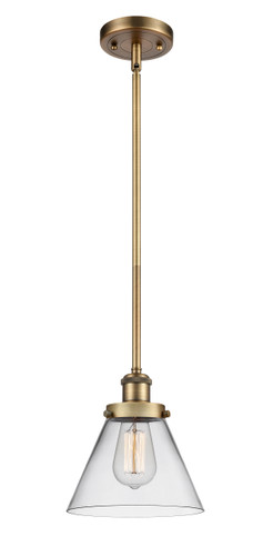 Cone 1 Light Mini Pendant In Brushed Brass (916-1S-Bb-G42)