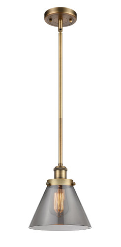 Cone 1 Light Mini Pendant In Brushed Brass (916-1S-Bb-G43)