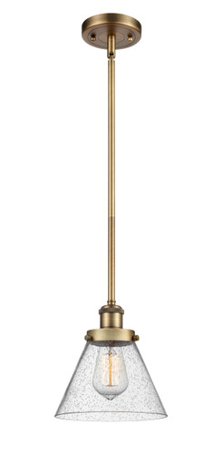 Cone 1 Light Mini Pendant In Brushed Brass (916-1S-Bb-G44)
