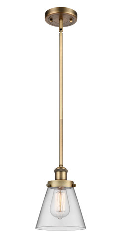 Cone 1 Light Mini Pendant In Brushed Brass (916-1S-Bb-G62)