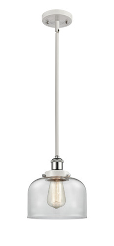 Bell 1 Light Mini Pendant In White & Polished Chrome (916-1S-Wpc-G72)