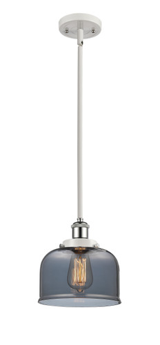 Bell 1 Light Mini Pendant In White & Polished Chrome (916-1S-Wpc-G73)