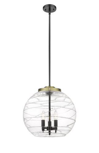 Deco Swirl 3 Light Pendant In Black Antique Brass (221-3S-Bab-G1213-16)