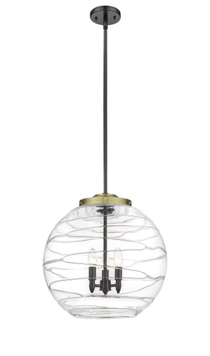 Deco Swirl 3 Light Pendant In Black Antique Brass (221-3S-Bab-G1213-18)