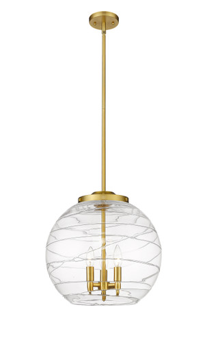 Deco Swirl 3 Light Pendant In Satin Gold (221-3S-Sg-G1213-16)