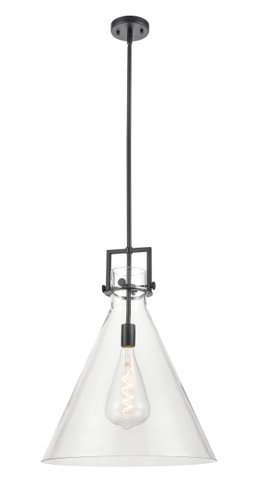 Newton Cone 1 Light Pendant In Matte Black (411-1S-Bk-18Cl)
