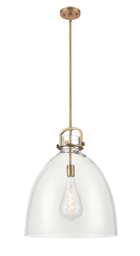 Newton Bell 1 Light Pendant In Brushed Brass (412-1S-Bb-18Cl)