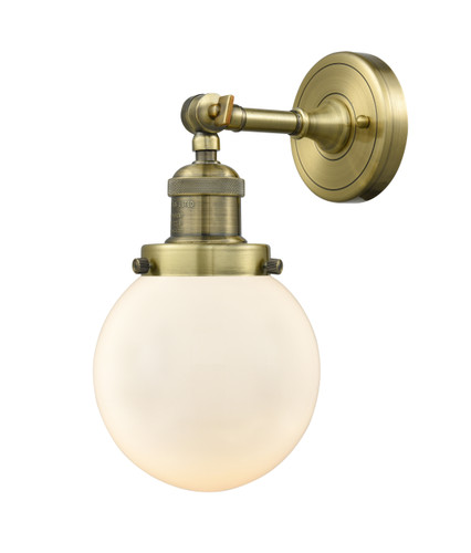 Beacon 1 Light Sconce In Antique Brass (203-Ab-G201-6)