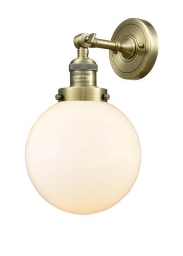 Beacon 1 Light Sconce In Antique Brass (203-Ab-G201-8)