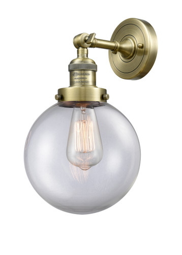 Beacon 1 Light Sconce In Antique Brass (203-Ab-G202-8)