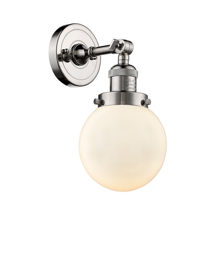 Beacon 1 Light Sconce In Polished Nickel (203-Pn-G201-6)