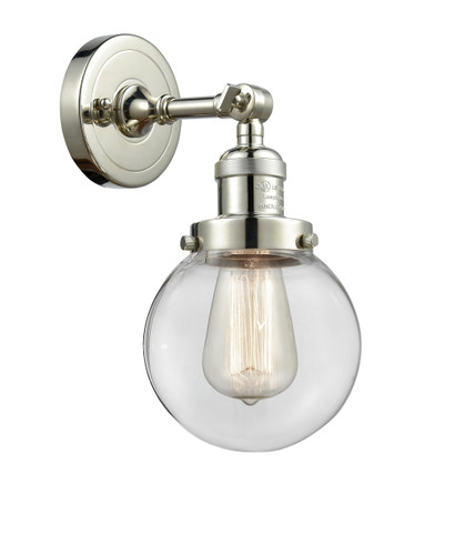 Beacon 1 Light Sconce In Polished Nickel (203-Pn-G202-6)