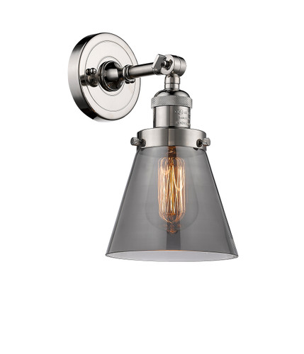 Small Cone 1 Light Sconce In Polished Nickel (203-Pn-G63)