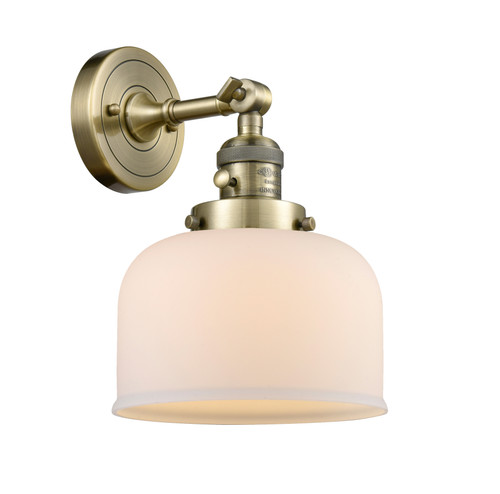 Bell 1 Light Sconce With Switch In Antique Brass (203Sw-Ab-G71)