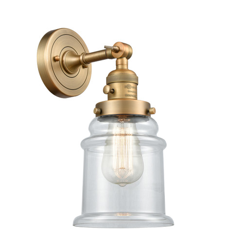 Canton 1 Light Sconce With Switch In Brushed Brass (203Sw-Bb-G182)